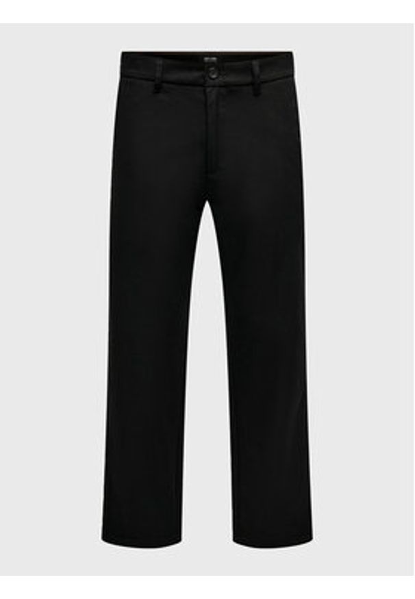 Only & Sons Spodnie materiałowe Edge-Ed 22024468 Czarny Relaxed Fit. Kolor: czarny. Materiał: syntetyk