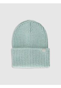 4f - 4F Czapka zimowa damska - turkusowa Uniwersalny. Kolor: turkusowy. Materiał: wełna, akryl, materiał. Sezon: zima. Styl: casual #1