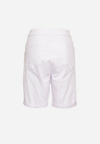 Born2be - Białe Szorty Jeansowe z Wysokim Stanem z Efektem Push-Up Namsene. Stan: podwyższony. Kolor: biały. Materiał: jeans. Styl: wizytowy, klasyczny #7