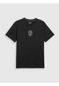4f - 4F T-shirt regular z nadrukiem męski - czarny XXL. Okazja: na co dzień. Kolor: czarny. Materiał: dzianina, bawełna, materiał. Wzór: nadruk. Styl: casual, klasyczny #1