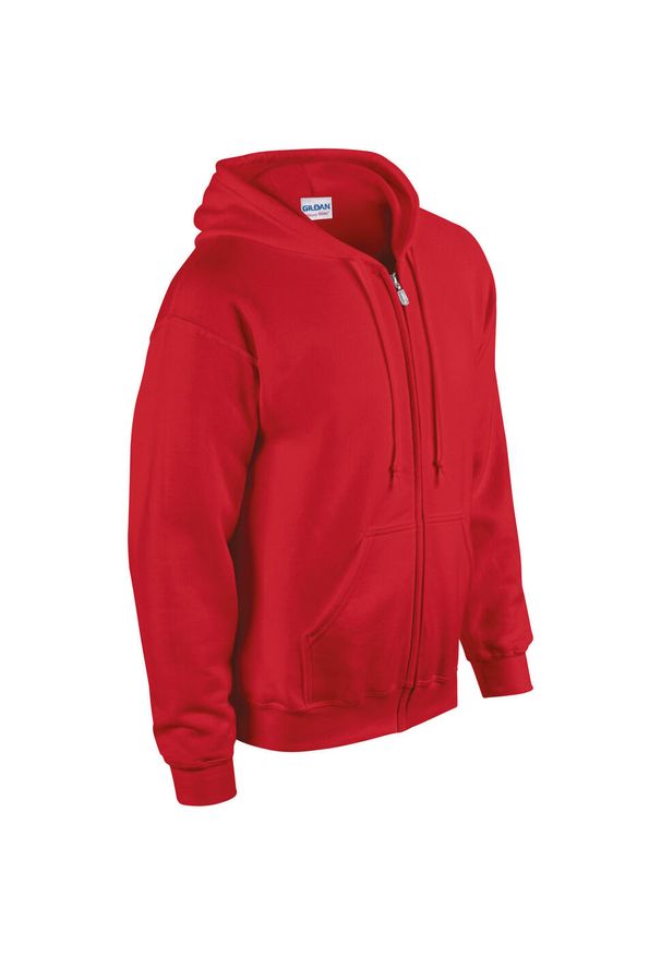 GILDAN - Sweatshirt zapinany na zamek błyskawiczny Gildan Heavy Blend ®. Typ kołnierza: kaptur. Kolor: czerwony