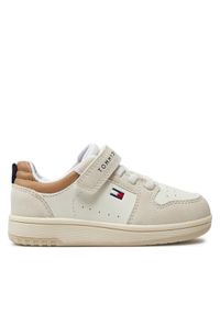 TOMMY HILFIGER - Tommy Hilfiger Sneakersy Low Cut Lace-Up/Velcro Sneaker T1X9-33341-1269 M Biały. Kolor: biały. Materiał: skóra