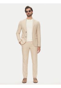 Lindbergh Garnitur 30-606060 Beżowy Slim Fit. Kolor: beżowy. Materiał: syntetyk