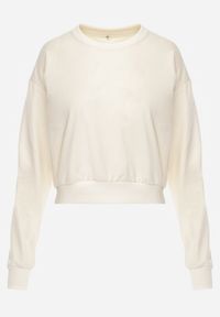 Renee - Jasnobeżowa Bluza z Bawełną ze Ściągaczami przy Rękawach i w Pasie Alberia. Kolor: beżowy. Materiał: bawełna #4