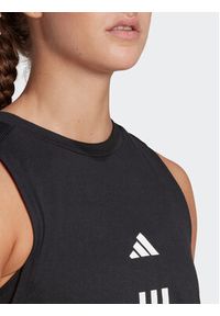 Adidas - adidas Top Train Essentials Train Cotton 3-Stripes Crop HR7847 Czarny Loose Fit. Kolor: czarny. Materiał: bawełna #5