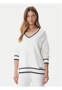 Liu Jo Sport Sweter TF5229 MS59L Écru Regular Fit. Materiał: syntetyk. Styl: sportowy