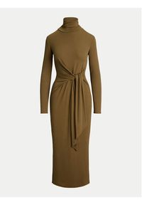 Lauren Ralph Lauren - LAUREN RALPH LAUREN Sukienka codzienna 250918980005 Brązowy Slim Fit. Okazja: na co dzień. Kolor: brązowy. Materiał: bawełna. Typ sukienki: proste. Styl: casual