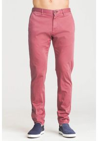 JOOP! Jeans - Różowe chinosy Joop Jeans Steen. Kolor: różowy. Materiał: skóra. Wzór: aplikacja #1