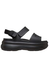 Sandały damskie Crocs Soho Y-Strap 211755-001 - czarne. Kolor: czarny. Materiał: materiał. Wzór: paski. Sezon: lato. Obcas: na platformie. Styl: klasyczny #1