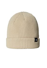 Czapka unisex The North Face Beanie Fisherman 0A55JG3X41 - beżowa. Kolor: beżowy. Materiał: poliester, materiał. Wzór: aplikacja. Styl: klasyczny, casual