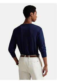Polo Ralph Lauren Longsleeve 710760121 Granatowy Slim Fit. Typ kołnierza: polo. Kolor: niebieski. Materiał: bawełna. Długość rękawa: długi rękaw