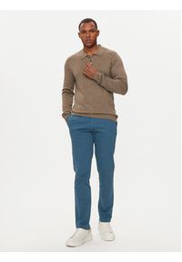 Sisley Chinosy 4AIHSF021 Niebieski Slim Fit. Kolor: niebieski. Materiał: bawełna