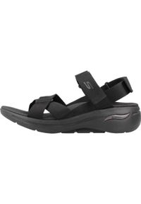 skechers - Sandały SKECHERS GO WALK ARCH FIT SANDAL Czarny. Kolor: czarny. Materiał: tkanina. Sezon: lato