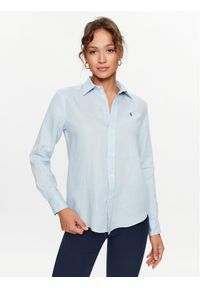 Polo Ralph Lauren Koszula 211920516003 Niebieski Relaxed Fit. Typ kołnierza: polo. Kolor: niebieski. Materiał: len