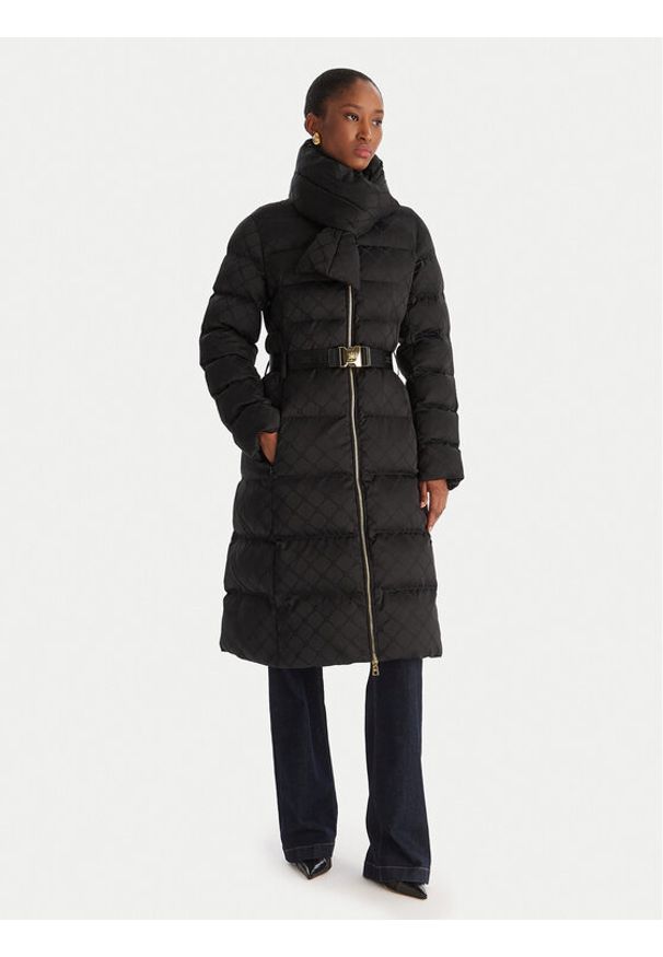 Elisabetta Franchi Płaszcz zimowy PI-84D 56E2-V690 Czarny Regular Fit. Kolor: czarny. Materiał: syntetyk. Sezon: zima
