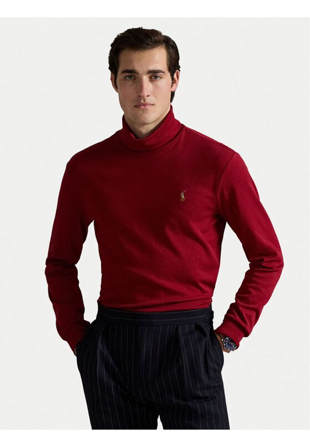 Polo Ralph Lauren Golf 710760126013 Bordowy Regular Fit. Typ kołnierza: golf, polo. Kolor: czerwony. Materiał: bawełna