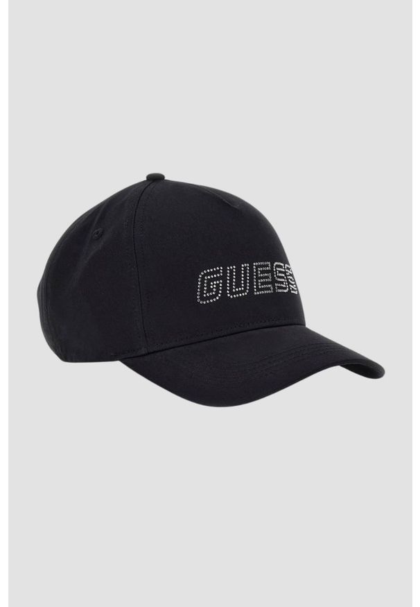 Guess - GUESS Czarna damska czapka z daszkiem. Kolor: czarny