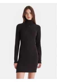 Tommy Jeans Sukienka dzianinowa Ess DW0DW21958 Czarny Slim Fit. Kolor: czarny. Materiał: bawełna #1