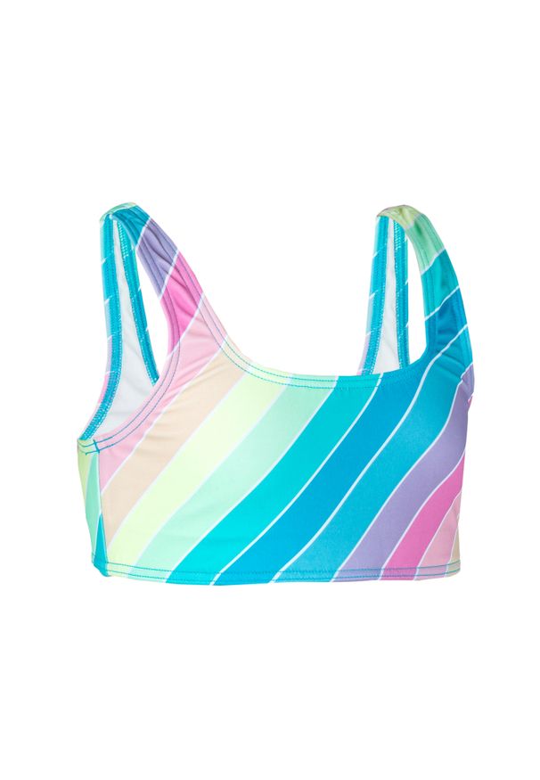 OLAIAN - Góra kostiumu kąpielowego dla dzieci Olaian 500 Lana Rainbow Stripes. Kolor: wielokolorowy. Materiał: poliester, materiał, elastan