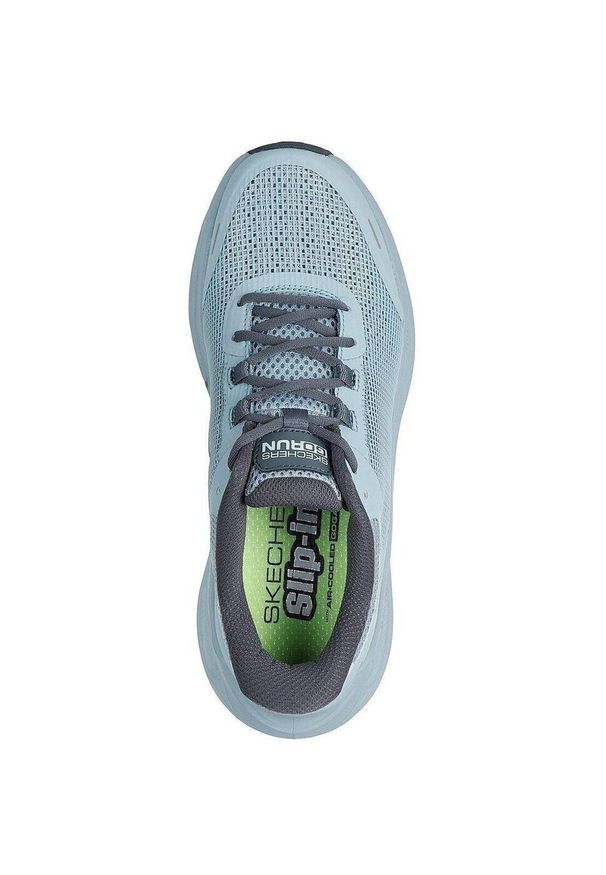 skechers - Adidasy Skechers Max Cushioning Glide-step - A, Kobiety. Kolor: szary. Materiał: materiał. Sport: fitness