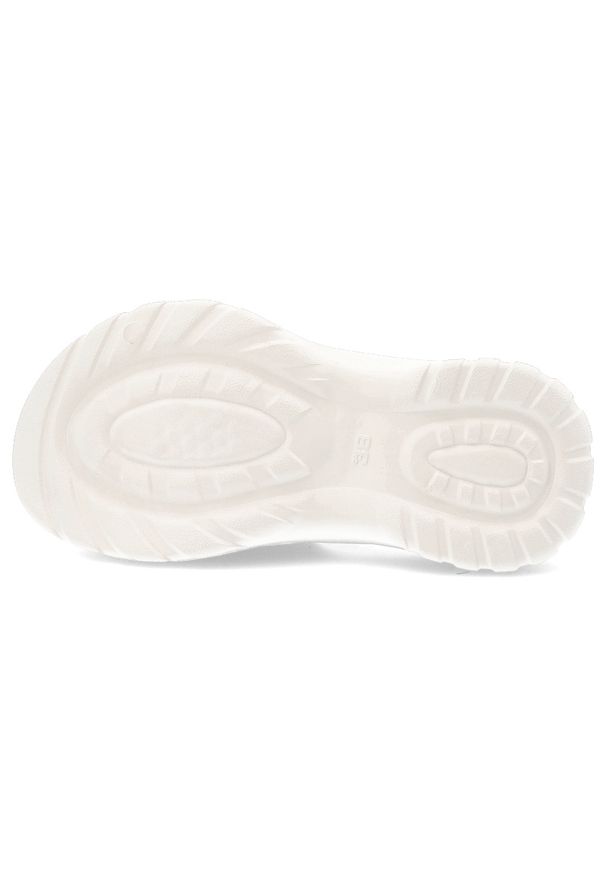 Big-Star - Klapki damskie Big Star, na platformie profilowane na basen na wakacje codzienne, biało-turkusowe, RR274A586. Okazja: na co dzień. Kolor: biały. Wzór: aplikacja. Sezon: lato. Obcas: na platformie. Styl: wakacyjny, casual