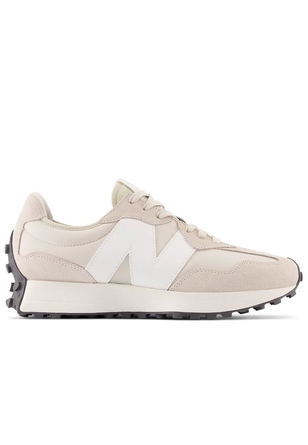 Buty New Balance U327EE - beżowe. Zapięcie: sznurówki. Kolor: beżowy. Materiał: zamsz, guma, skóra, materiał. Szerokość cholewki: normalna