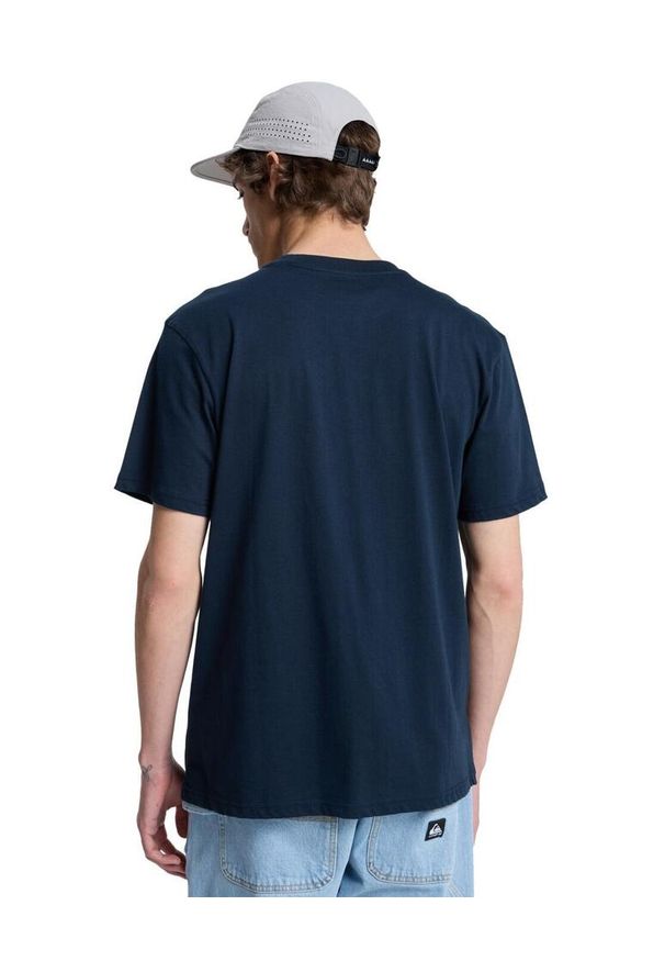 Quiksilver - Koszulka z krótkim rękawem BASIC męska. Kolor: niebieski. Materiał: materiał, bawełna. Długość rękawa: krótki rękaw. Długość: krótkie. Wzór: haft