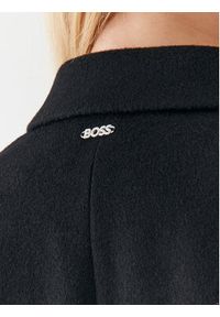 BOSS - Boss Płaszcz wełniany Catara 50501019 Czarny Slim Fit. Kolor: czarny. Materiał: wełna #4