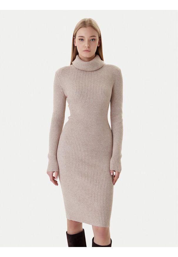 only - ONLY Sukienka dzianinowa Nellie 15363533 Beżowy Regular Fit. Kolor: beżowy. Materiał: syntetyk