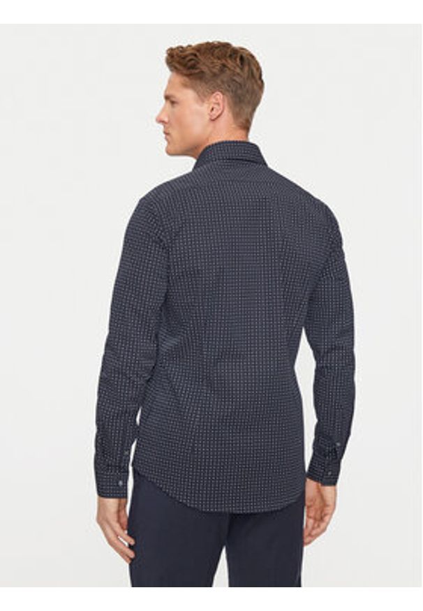 Calvin Klein Koszula K10K113163 Granatowy Slim Fit. Kolor: niebieski. Materiał: bawełna