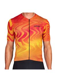 LUXA - Koszulka Kolarska Pulse. Kolor: żółty, czerwony, pomarańczowy, wielokolorowy. Sport: kolarstwo