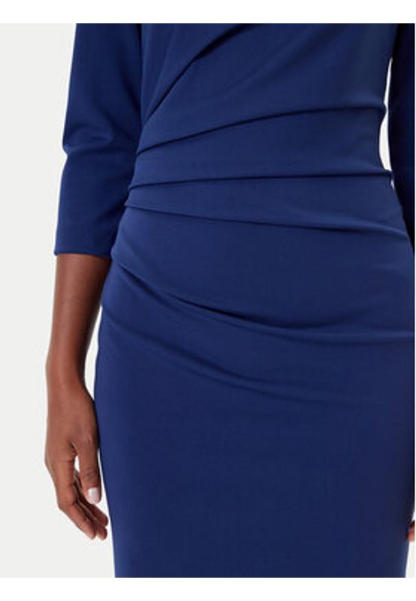 Rinascimento Sukienka koktajlowa CFC0126154003 Granatowy Slim Fit. Kolor: niebieski. Materiał: syntetyk. Styl: wizytowy