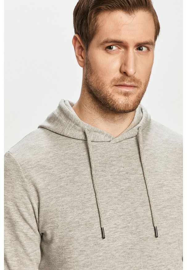 Jack & Jones - Bluza. Okazja: na co dzień. Kolor: szary. Materiał: dzianina. Wzór: gładki. Styl: casual