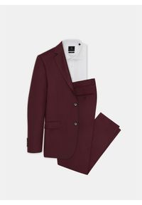 Pako Lorente - PAKO LORENTE – Bordowe spodnie garniturowe P21WP-6G-036-D-S. Kolor: czerwony. Materiał: wełna #7
