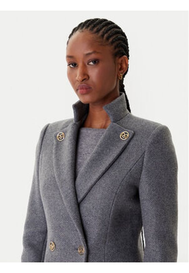 Rinascimento Płaszcz wełniany CFC0126218003 Szary Regular Fit. Kolor: szary. Materiał: syntetyk