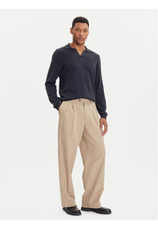 Marc O'Polo Sweter 529 5144 60150 Granatowy Regular Fit. Typ kołnierza: polo. Kolor: niebieski. Materiał: bawełna