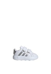 Adidas - Buty Grand Court 2.0 Kids. Kolor: biały, wielokolorowy, szary. Materiał: materiał #1