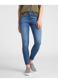 Lee - LEE SCARLETT CROPPED DAMSKIE SPODNIE JEANSOWE JEANSY DŻINSY RURKI 112106375