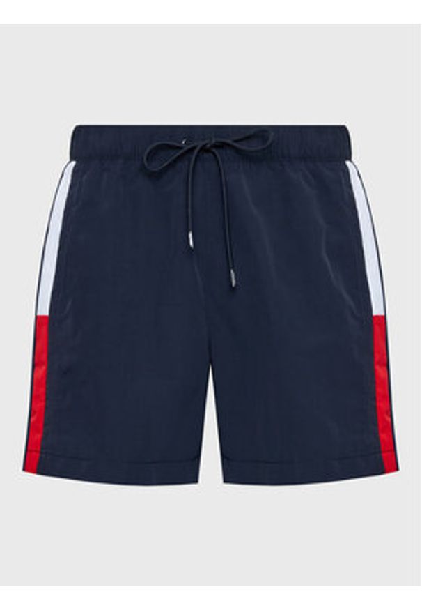 TOMMY HILFIGER - Tommy Hilfiger Szorty kąpielowe UM0UM02730 Granatowy Slim Fit. Kolor: niebieski. Materiał: syntetyk