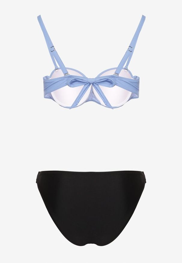 Born2be - Jasnoniebieskie Bikini Biustonosz z Marszczeniem i Majtki Typu Figi Sepeneva. Kolor: niebieski