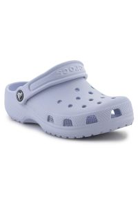 Chodaki Crocs Classic Clog Jr 206991-5AF niebieskie. Okazja: na co dzień. Zapięcie: pasek. Kolor: niebieski. Materiał: materiał. Wzór: paski #1