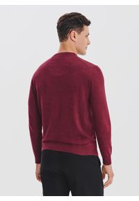 Pako Lorente - PAKO LORENTE - Bordowy sweter męski v-neck. Kolor: czerwony. Materiał: bawełna. Sezon: jesień #4