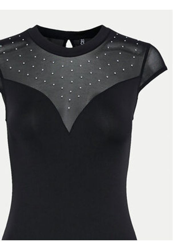 Pieces Body Rita 17153372 Czarny Slim Fit. Kolor: czarny. Materiał: syntetyk