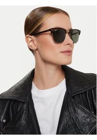 Ray-Ban Okulary przeciwsłoneczne Clubmaster 0RB3016 990/58 Brązowy. Kolor: brązowy #3