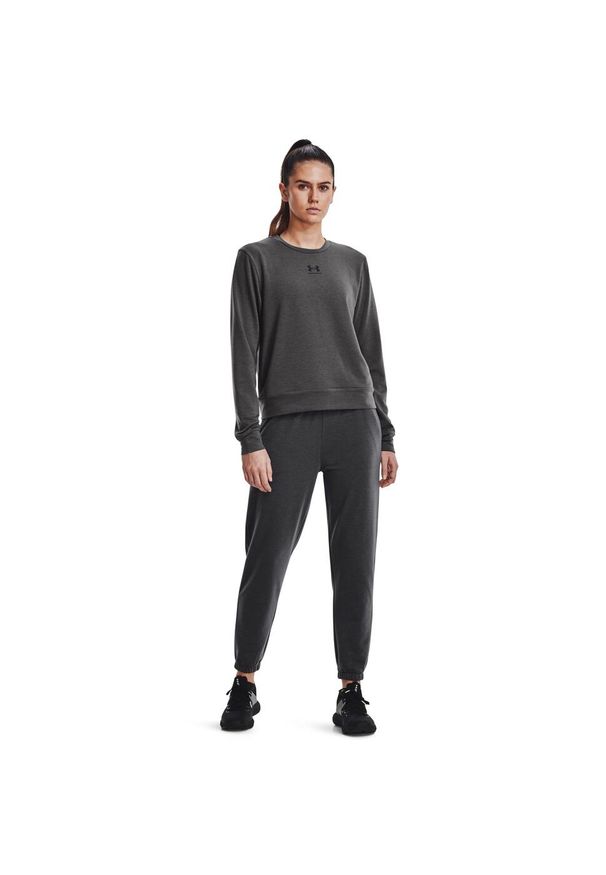 Damska bluza z kołnierzem typu crew neck Under Armour Rival. Kolor: czarny, brązowy, wielokolorowy, szary. Sport: fitness