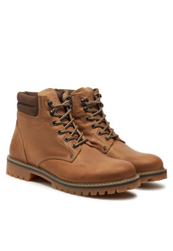 Jack & Jones - Jack&Jones Trapery Jfwstanton 12257999 Brązowy. Kolor: brązowy. Materiał: skóra