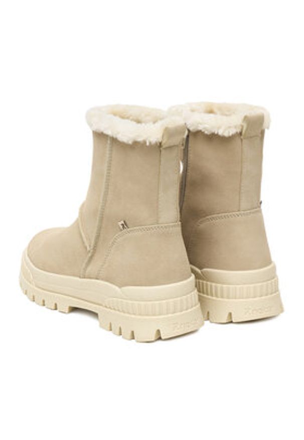 Rieker Botki CEO-W2172-62 Écru. Kolor: kremowy. Materiał: zamsz, skóra