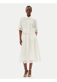 TwinSet - TWINSET Spódnica trapezowa 251TT2095 Écru Regular Fit. Kolor: kremowy. Materiał: bawełna #2