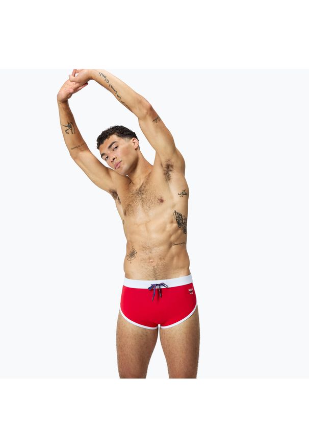 Kąpielówki męskie Speedo Jetstream Retro Logo Brief. Kolor: czerwony