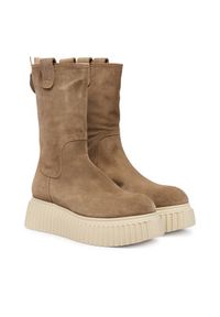 AGL Botki Milagros D751503PGKI014G588 Brązowy. Kolor: brązowy. Materiał: skóra, zamsz #3